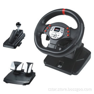 Programmable Vibration Steering Wheel for Sony's PlayStation 3/2/USB 3-in-1